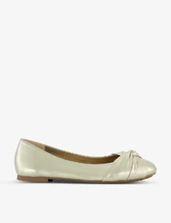 Dune Hanson Twist-knot Leather Ballet Flats