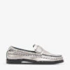 AllSaints Sofie Metallic Leather Loafers -Dune Shop R04139289 SILVER M