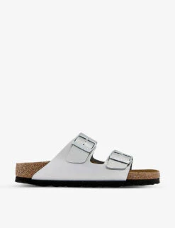 Birkenstock Arizona Two-strap Metallic Faux-leather Sandals