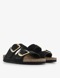 Birkenstock Arizona Big-buckle Two-strap Leather Sandals -Dune Shop R04145669 BLACKNUBUCK ALT02