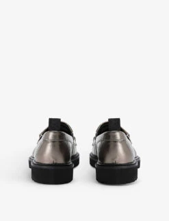 KG Kurt Geiger Margot Tassel-embellished Metallic-leather Loafers 9 KG Kurt Geiger Margot Tassel-embellished Metallic-leather Loafers -Dune Shop R04145981 PEWTER ALT03