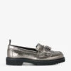 KG Kurt Geiger Margot Tassel-embellished Metallic-leather Loafers