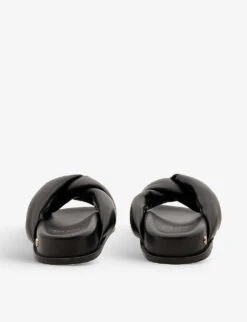 ANINE BING Kiva Criss-cross Leather Sliders -Dune Shop R04146356 BLACK ALT03