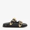 ANINE BING Waylon Double-strap Leather Sliders 2 ANINE BING Waylon Double-strap Leather Sliders -Dune Shop R04146357 BLACK M
