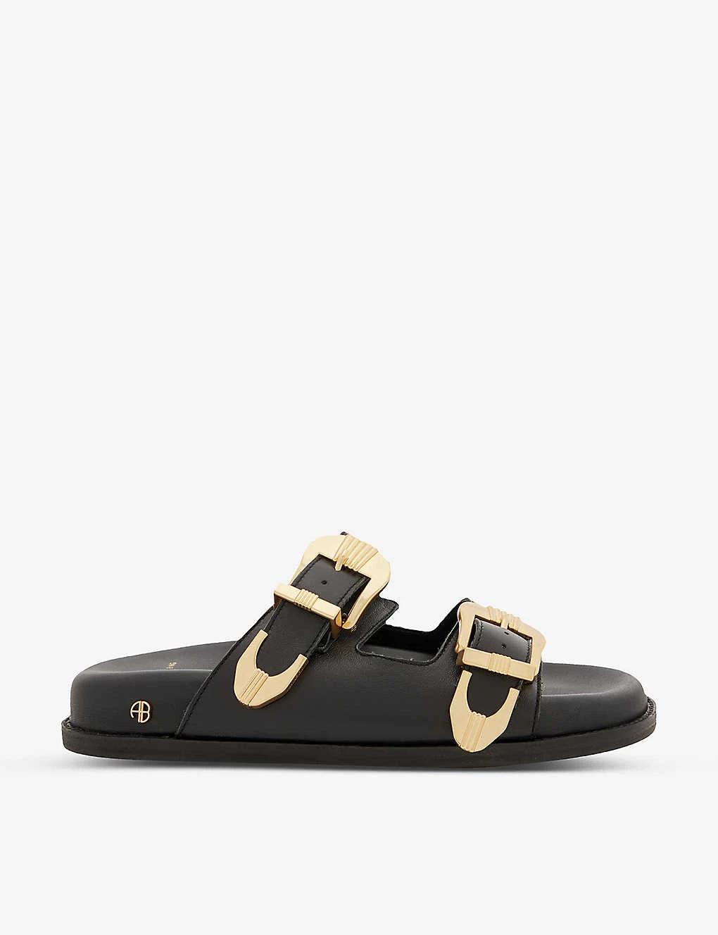 ANINE BING Waylon Double-strap Leather Sliders 3 ANINE BING Waylon Double-strap Leather Sliders