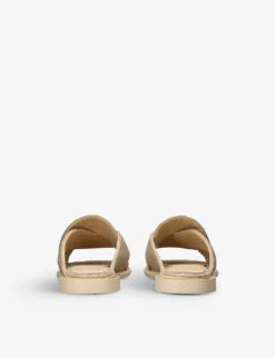 Loewe Petal Square-toe Raffia Sliders -Dune Shop R04146461 BEIGE ALT03