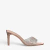 Carvela Lovebird Crystal-embellished Stiletto Vinyl Mules -Dune Shop R04147329 BLUSH M