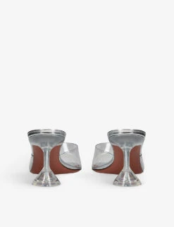 Amina Muaddi Lupita Glass Square-toe PVC Heeled Mules -Dune Shop R04148676 OTHER ALT03