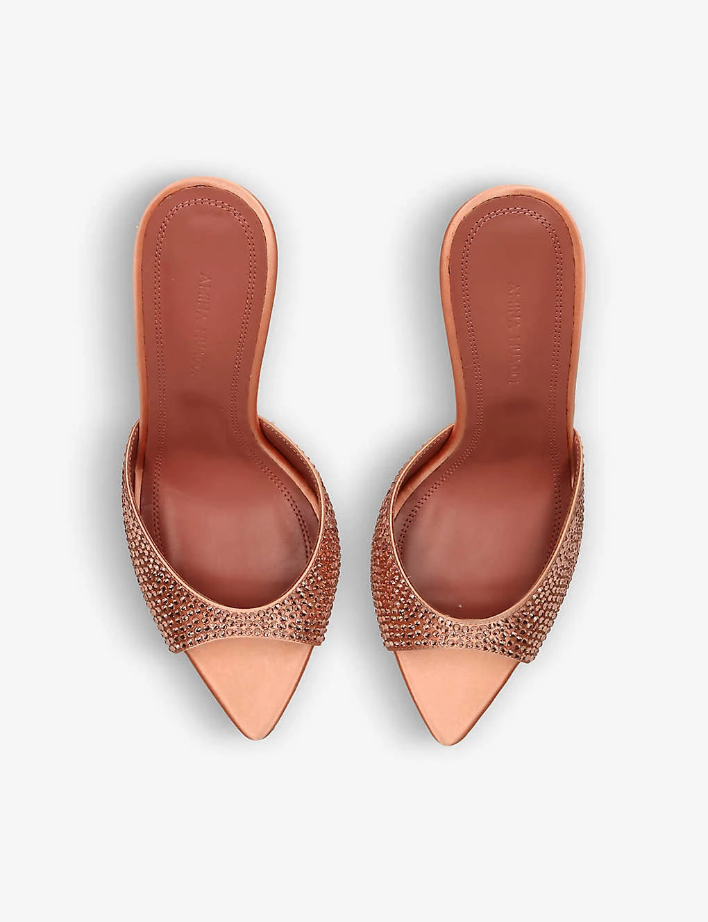 Amina Muaddi Caroline Crystal-embellished Satin Heeled Sandals 4 Amina Muaddi Caroline Crystal-embellished Satin Heeled Sandals - Image 2