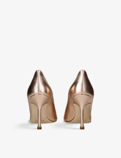 Manolo Blahnik Hangisi Crystal-embellished Leather Heeled Courts 9 Manolo Blahnik Hangisi Crystal-embellished Leather Heeled Courts -Dune Shop R04149310 METALCOMB ALT03
