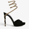 Snake-strap Crystal-embellished Suede Heeled Sandals -Dune Shop R04152056 BLACKCOMB M