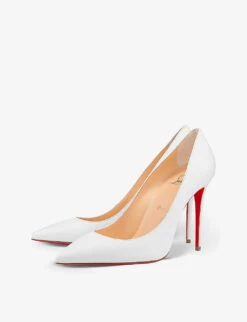 Christian Louboutin Kate 100 Pointed-toe Leather Heeled Courts -Dune Shop R04152228 BIANCO ALT02