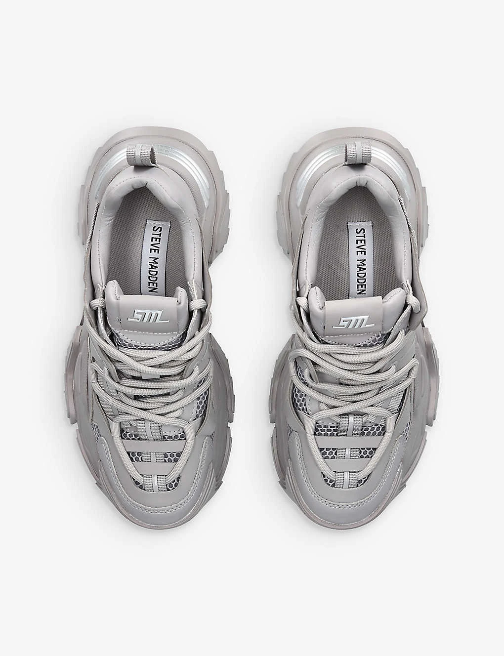 Steve Madden Kingdom Mesh-panel Chunky-sole Faux-leather Trainers 4 Steve Madden Kingdom Mesh-panel Chunky-sole Faux-leather Trainers - Image 2