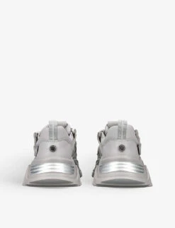 Steve Madden Kingdom Mesh-panel Chunky-sole Faux-leather Trainers 9 Steve Madden Kingdom Mesh-panel Chunky-sole Faux-leather Trainers -Dune Shop R04153029 SILVERCOM ALT03