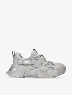Steve Madden Kingdom Mesh-panel Chunky-sole Faux-leather Trainers