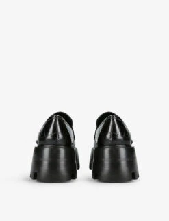 Steve Madden Madlove Croc-embossed Faux-leather Loafers -Dune Shop R04153088 BLACK ALT03