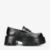 Steve Madden Madlove Croc-embossed Faux-leather Loafers -Dune Shop R04153088 BLACK M