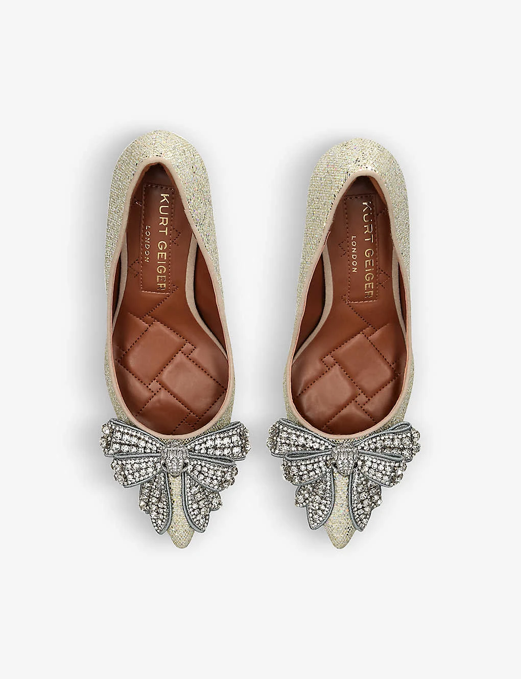 Kurt Geiger London Belgravia Bow Glitter-embellished Woven Heeled Courts 4 Kurt Geiger London Belgravia Bow Glitter-embellished Woven Heeled Courts - Image 2