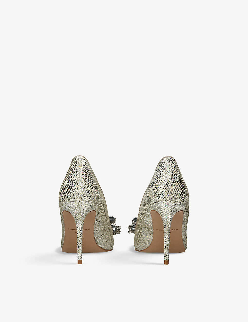 Kurt Geiger London Belgravia Bow Glitter-embellished Woven Heeled Courts 6 Kurt Geiger London Belgravia Bow Glitter-embellished Woven Heeled Courts - Image 4
