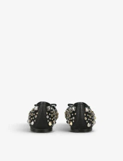 Kurt Geiger London Eagle Ballerina Crystal-embellished Leather Pumps -Dune Shop R04153115 BLACKCOMB ALT03
