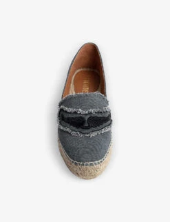 Zadig & Voltaire Zadig Wing-embroidered Canvas Espadrilles -Dune Shop R04153967 NOIR ALT01