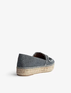 Zadig & Voltaire Zadig Wing-embroidered Canvas Espadrilles -Dune Shop R04153967 NOIR ALT03