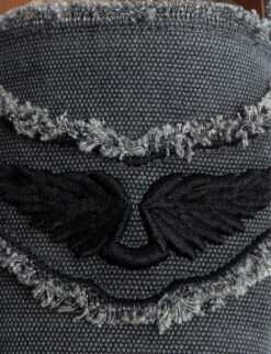 Zadig & Voltaire Zadig Wing-embroidered Canvas Espadrilles -Dune Shop R04153967 NOIR ALT04