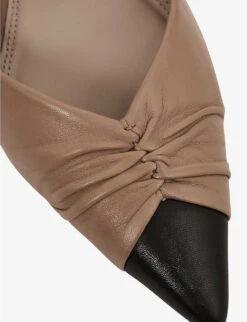 Reiss Delilah Pointed-toe Sling-back Leather Courts -Dune Shop R04154544 NUDE ALT03