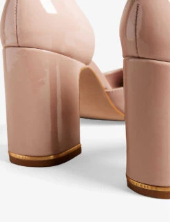 Ted Baker Keliy Chain-trim Patent-leather Heeled Courts 9 Ted Baker Keliy Chain-trim Patent-leather Heeled Courts -Dune Shop R04154619 PLPINK ALT02