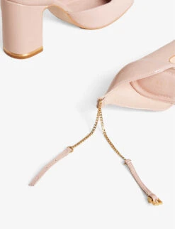 Ted Baker Keliy Chain-trim Patent-leather Heeled Courts 10 Ted Baker Keliy Chain-trim Patent-leather Heeled Courts -Dune Shop R04154619 PLPINK ALT03