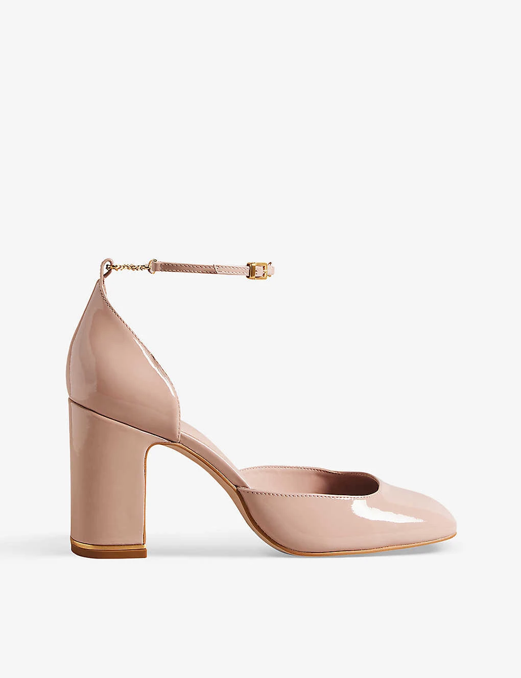 Ted Baker Keliy Chain-trim Patent-leather Heeled Courts 3 Ted Baker Keliy Chain-trim Patent-leather Heeled Courts