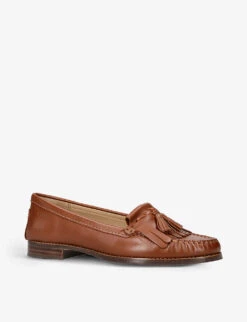 Hampton Tassel-embellished Leather Loafers -Dune Shop R04155652 TAN ALT02