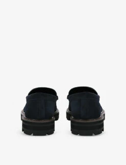 Kurt Geiger London Carnaby Eagle-head Embellished Suede Loafers -Dune Shop R04155715 NAVY ALT03