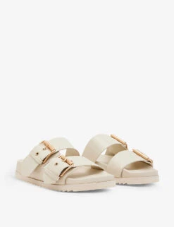 AllSaints Sian Double-strap Leather Sandals 9 AllSaints Sian Double-strap Leather Sandals -Dune Shop R04156150 CHALKWHITE ALT02