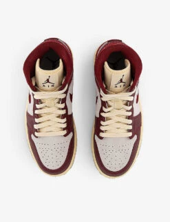 Nike Air Jordan 1 Mid Leather Mid-top Trainers -Dune Shop R04161139 TEAMREDMUSLIN ALT01