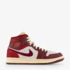 Nike Air Jordan 1 Mid Leather Mid-top Trainers -Dune Shop R04161139 TEAMREDMUSLIN M