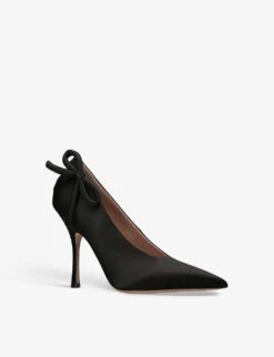 Valentino Garavani Nite Out Bow-embellished Satin Heeled Courts -Dune Shop R04161348 BLACK ALT02