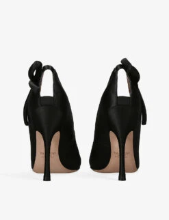 Valentino Garavani Nite Out Bow-embellished Satin Heeled Courts -Dune Shop R04161348 BLACK ALT03