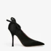 Valentino Garavani Nite Out Bow-embellished Satin Heeled Courts -Dune Shop R04161348 BLACK M