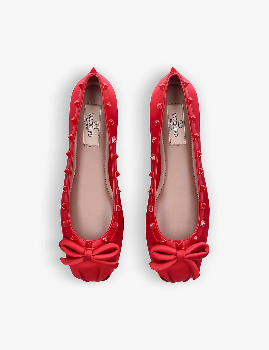 Valentino Garavani Rockstud Bow-embellished Satin Ballet Flats 4 Valentino Garavani Rockstud Bow-embellished Satin Ballet Flats - Image 2