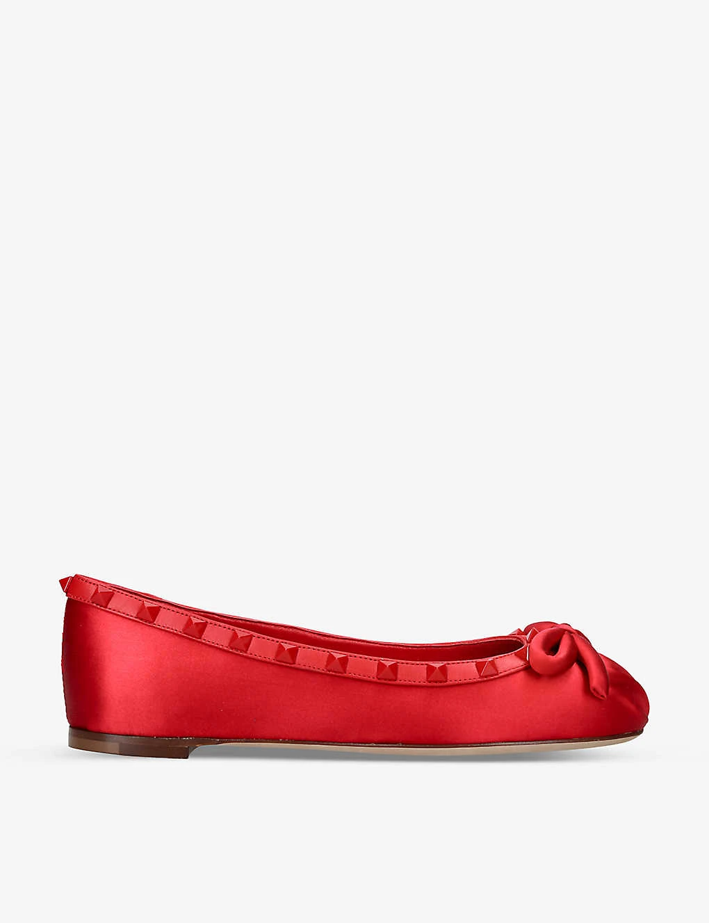 Valentino Garavani Rockstud Bow-embellished Satin Ballet Flats 3 Valentino Garavani Rockstud Bow-embellished Satin Ballet Flats
