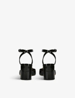 Valentino Garavani One Stud Patent-leather Heeled Pumps -Dune Shop R04161352 BLACK ALT03