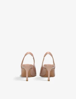 Valentino Garavani One Stud Patent-leather Slingback Heeled Courts -Dune Shop R04161355 BLUSH ALT03