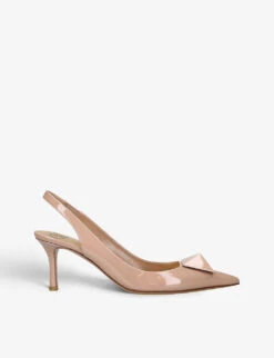 Valentino Garavani One Stud Patent-leather Slingback Heeled Courts