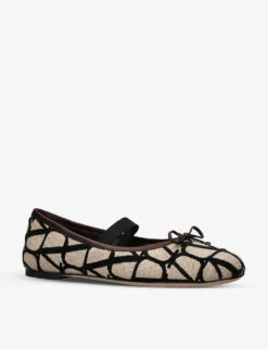 Valentino Garavani Toile Iconographe Monogram-print Woven Pumps -Dune Shop R04161367 BROWNOTH ALT02