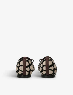 Valentino Garavani Toile Iconographe Monogram-print Woven Pumps -Dune Shop R04161367 BROWNOTH ALT03