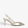 Valentino Garavani VLOGO Pointed-toe Leather Heeled Courts -Dune Shop R04161391 GOLD M