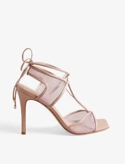 Ted Baker Junera Tie-strap Mesh Woven Heeled Sandals