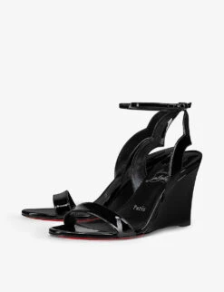 Christian Louboutin Zeppa Chick 85 Leather Heeled Sandals -Dune Shop R04163468 BLACK ALT02