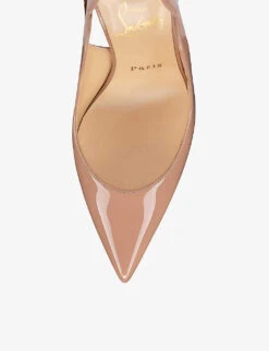 Christian Louboutin Hot Chick 100 Patent-leather Slingback Courts 9 Christian Louboutin Hot Chick 100 Patent-leather Slingback Courts -Dune Shop R04163483 NUDE ALT03